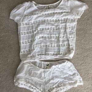 Anthropologie white pj’s